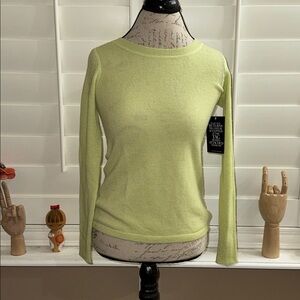 Pure Collection Gassato Cashmere Ribbed Sweater Winter Lime